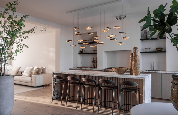 Gold Moon chandelier by Catellani & Smith