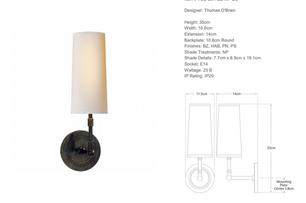 Kinkiet Thomas O'Brien Ziyi