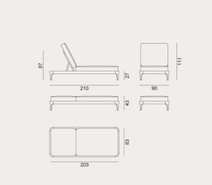 Leżak rozkładany Mediterraneo 81 marki Gervasoni 1882