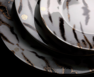 Set of six Roberto Cavalli Home soup plates from the Tiger collection