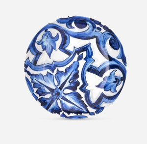Dolce&Gabbana set of two porcelain soup plates, Blu Mediterraneo 