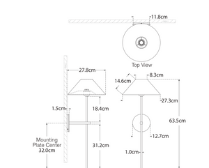 'Hackney 25' wall lamp designed by J. Randall Powers