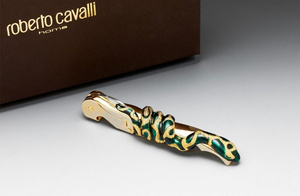 Roberto Cavalli Home Snake Green wine corkscrew