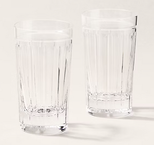 Set of two Ralph Lauren Home crystal glasses, from the Coraline Highball collection