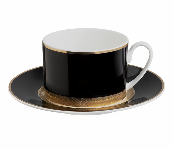 Set of two teacups Roberto Cavalli Home from the Python Black collection