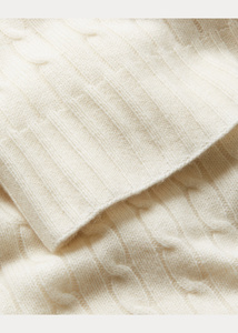 Koc kaszmirowy marki Ralph Lauren Home, z kolekcji Cable Cashmere (cream)