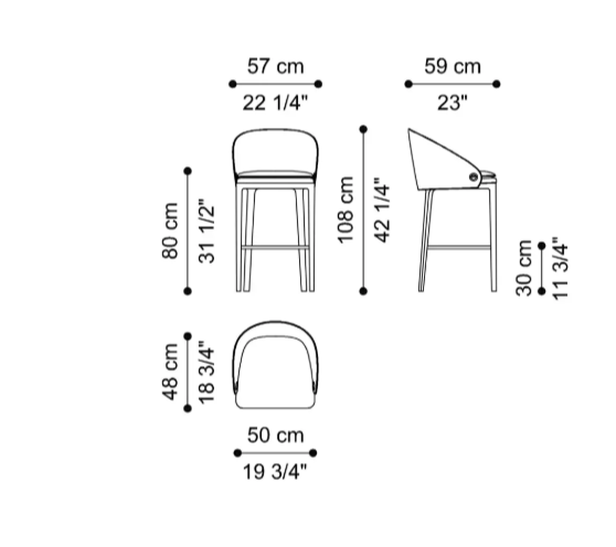 Rio bar stool by Gianfranco Ferré Home