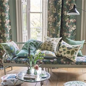 Designers Guild Parrot and Palm Azure decorative pillow