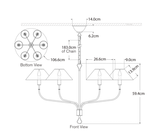 Griffin Extra Large chandelier by Visual Comfort