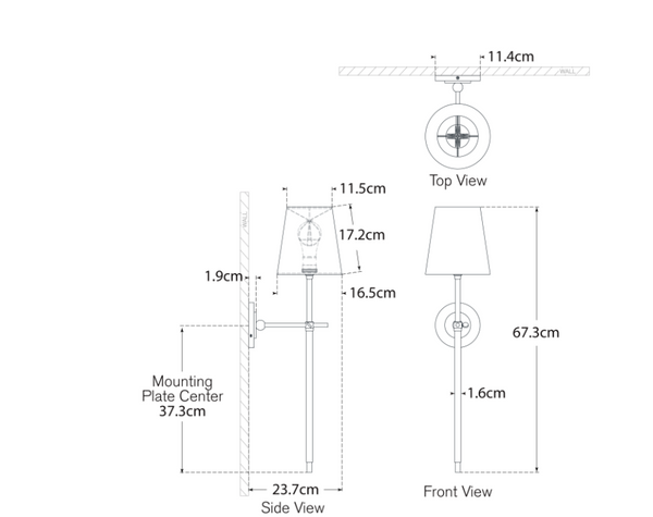 Thomas O'Brien Bryant Large wall lamp