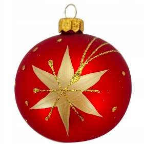 Christmas ornament- red bauble with star of Bethlehem