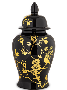 Black Gold Blossom ceramic vase 