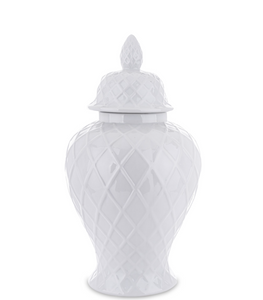 Vase White Geometry L
