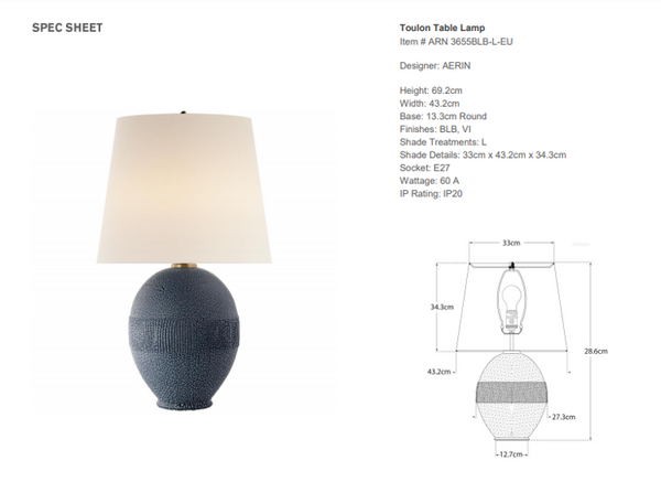 Aerin Toulon Table Lamp