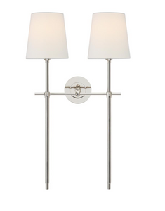 Thomas O'Brien Bryant Large Double wall lamp linen 
