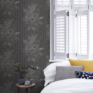 Fleur Moderne-Bronze Ralph Lauren Home wallpaper, from the Penthouse collection 