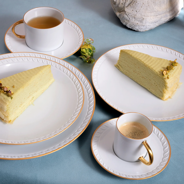 Set of two L'Objet teacups from the Neptune collection