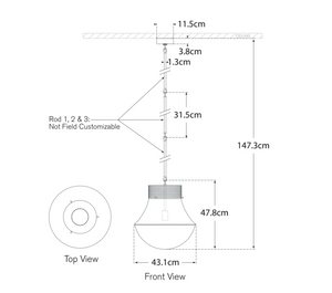 Precision Large pendant lamp by Kelly Wearstler