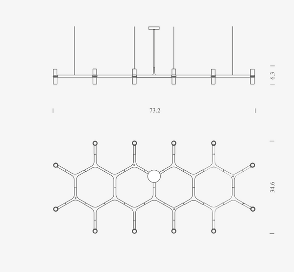Żyrandol Crown Plana Major marki Nemo Lighting