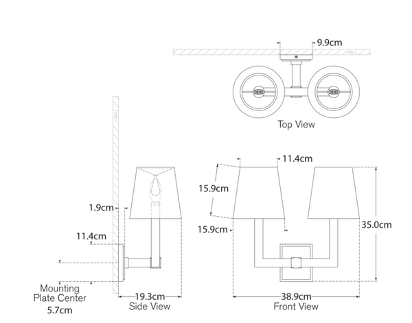 Kinkiet Square Tube Double projektu Chapman & Myers marki Visual Comfort