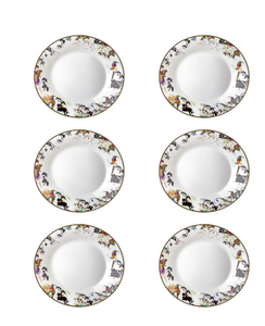 Set of six Roberto Cavalli Home soup plates from the Garden's Birds collection