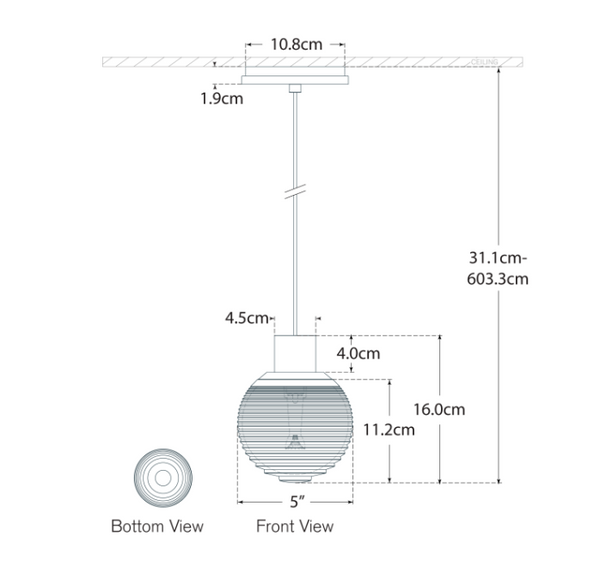 Lampa wisząca Circon 5" projektu Waterford