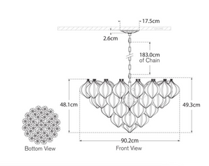 Caselli 36" chandelier designed by Julie Neill 