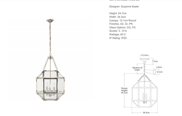 Suzanne Kasler Morris Small Pendant Lamp