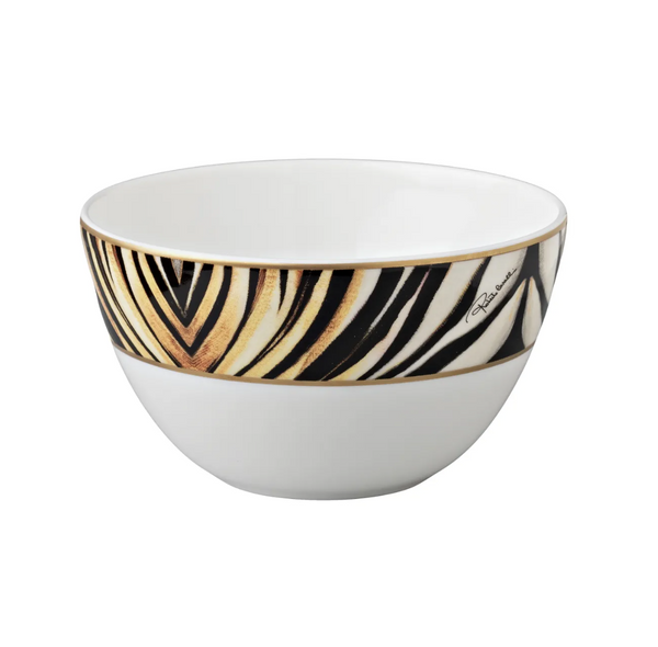 Set of six Roberto Cavalli Home rice bowls from the Ray of Gold collection