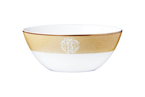 Set of six Roberto Cavalli Home soup bowls from the Lizzard Gold collection