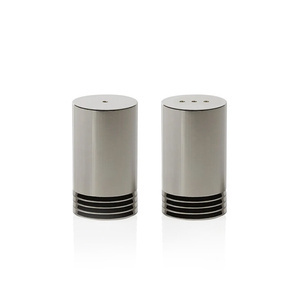 Armani Casa silver salt and pepper shakers, from the Berlioz collection