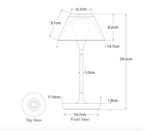 Lampa stołowa akumulatorowa Blaze 12" projektu Waterford