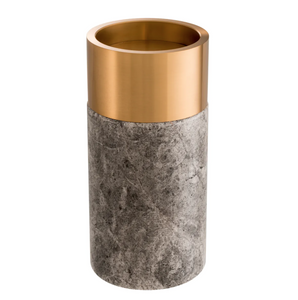 Set of three Eichholtz candlesticks combines gray marble