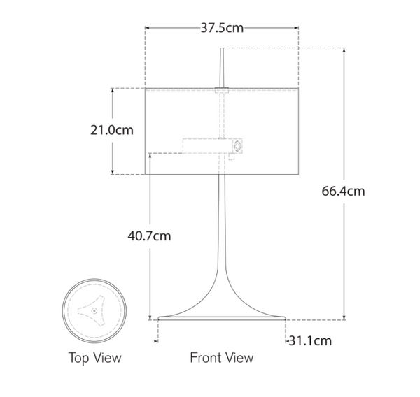 Lampa stołowa Spinet 26" projektu Barbara Barry