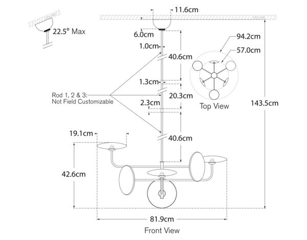 Calvino Large Arched Ian K.Fowler chandelier
