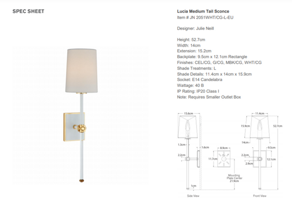 Julie Neill Lucia Medium wall lamp