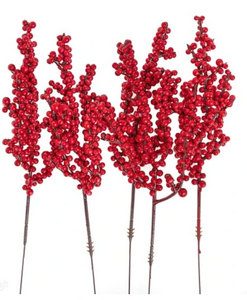 Christmas decoration - a branch with red fruit