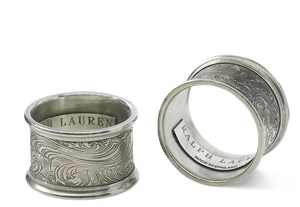 Set of two Ralph Lauren Home napkin rings, Aidan