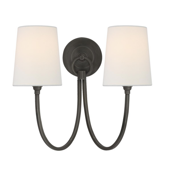 Reed Double wall lamp by Thomas O'Brien