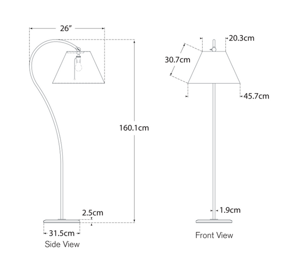 Lampa podłogowa Dume Large projektu Amber Lewis marki Visual Comfort