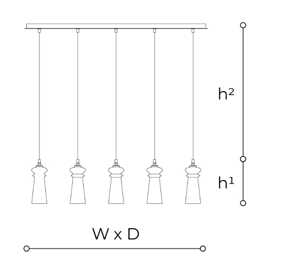 Lampa wisząca Licio 2296/L5 marki Italamp