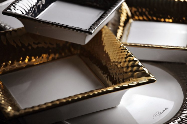 Roberto Cavalli Home tray, from the Python (Platin) collection