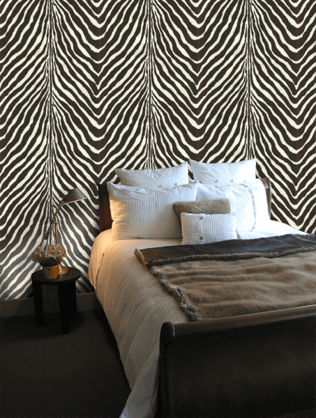 Bartlett Zebra-Charcoal Ralph Lauren Home wallpaper, from the Penthouse collection