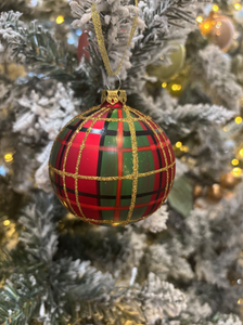 Christmas decoration - bauble in matte red and green color
