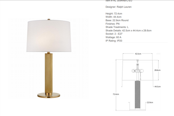 Lampa stołowa Ralph Lauren Home Barrett Medium