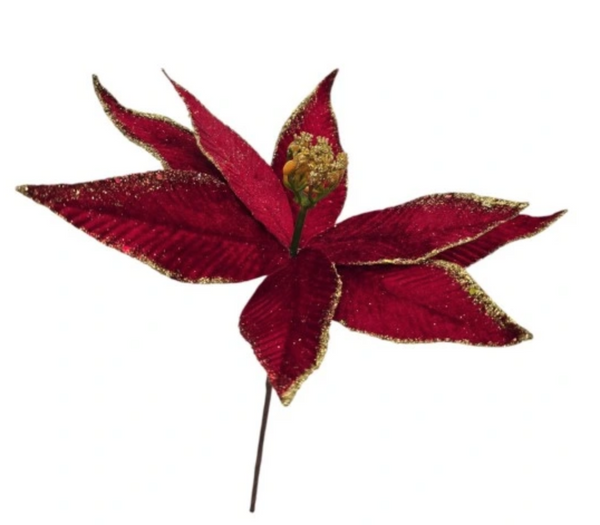 Christmas decoration - poinsettia with gold glitter