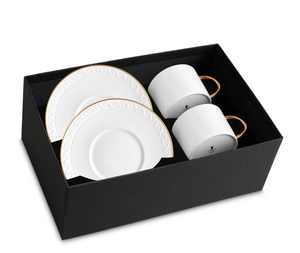 Set of two L'Objet teacups from the Neptune collection