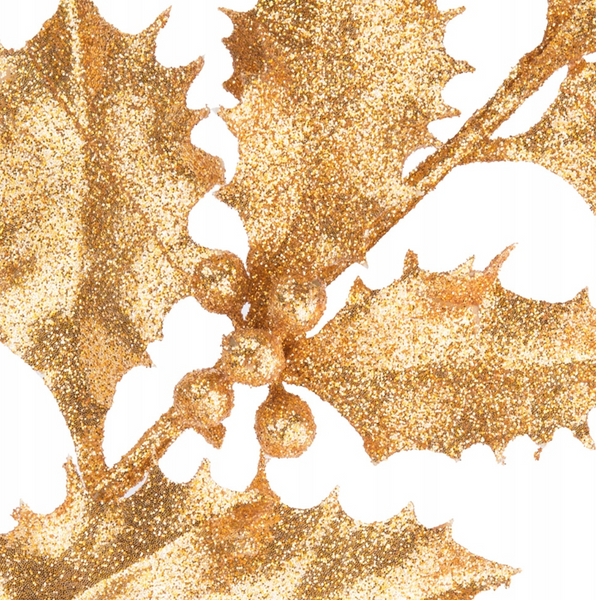 Christmas decoration - a glittering holly branch