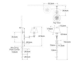 Dorchester Swing Arm wall lamp by Chapman & Myers