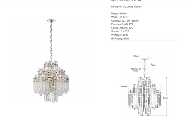 Suzanne Kasler Adele Four chandelier